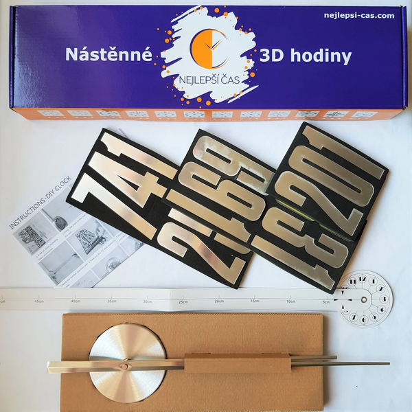 Nejlepse Cas (Чехия) 130 см 3D часы настенные большие Арабські4-G серебристые