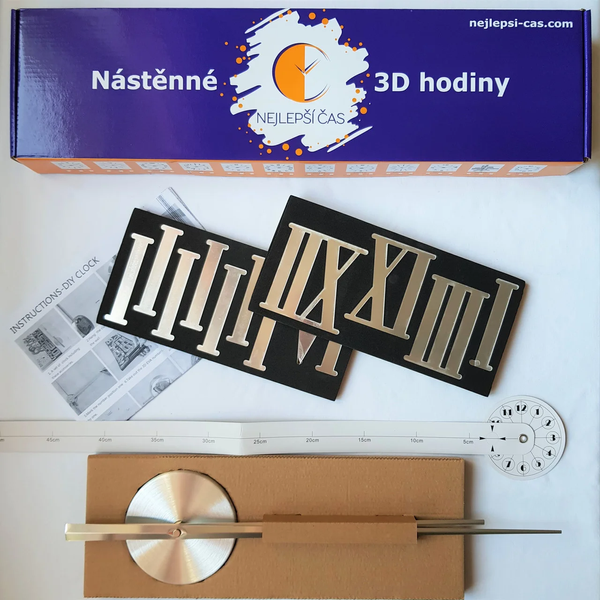 Nejlepse Cas (Чехия) 130 см 3D часы настенные большие Римські2-G серебристые
