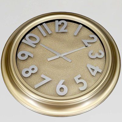 Часы с блестками бесшумные (76 см) настенные OV-0125, Золотистый, 75