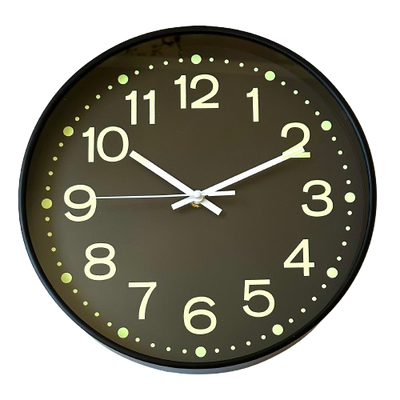 Фосфорний настінний годинник Світиться (30 см) Timelike&trade; Ph-01-W чорний