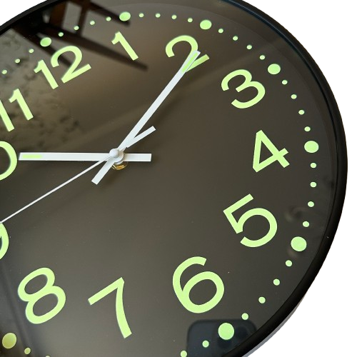 Фосфорний настінний годинник Світиться (30 см) Timelike&trade; Ph-01-W чорний